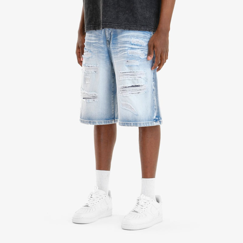 Copper Rivet 'Rip & Repair' Relax Fit Denim Shorts (LSB) 513028