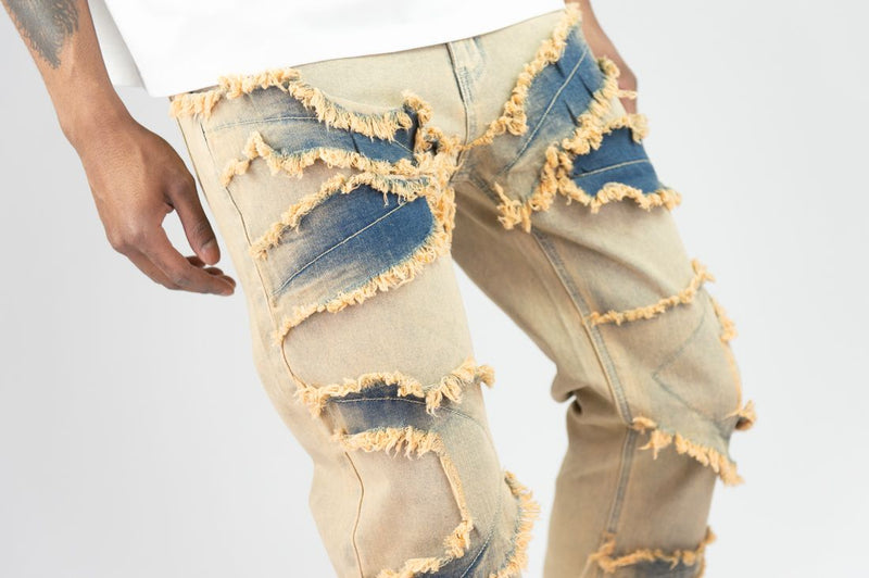 Original Fables 'Frayed' Straight Denim (Desert) G51-682
