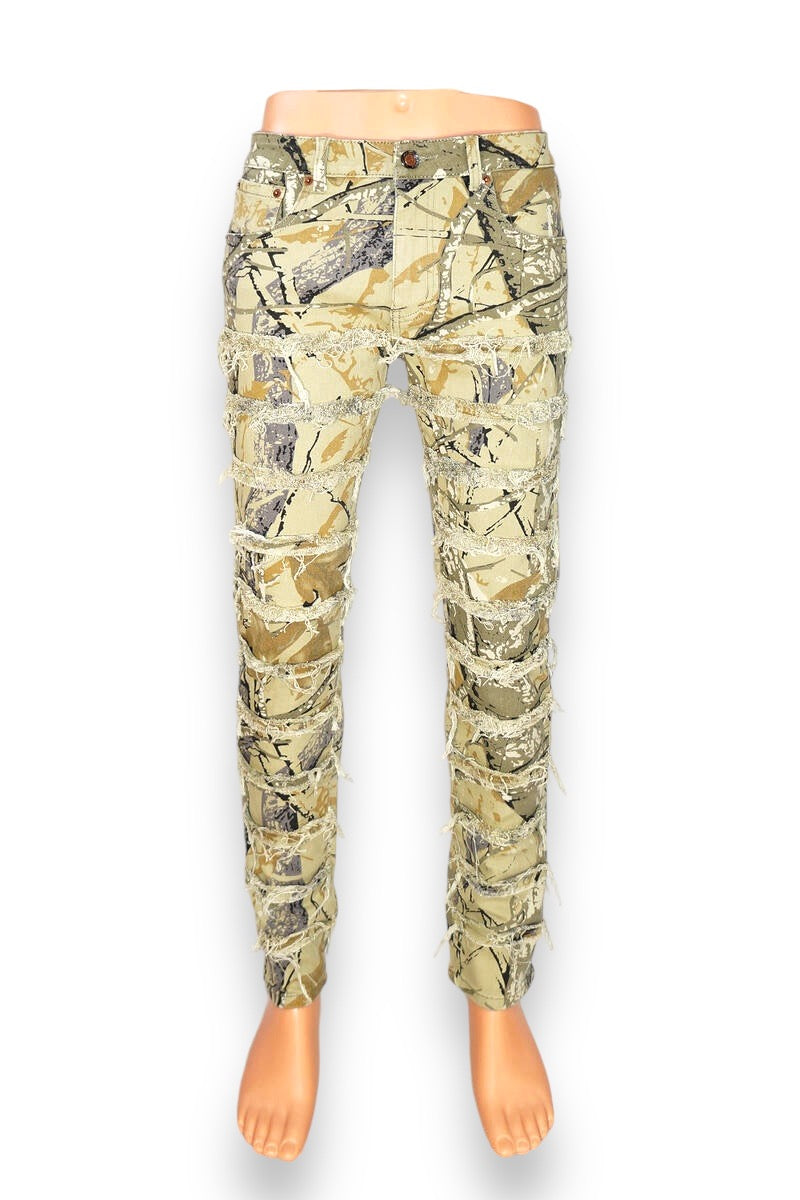 Taker 'Hunter Camo Frayed Patch' Denim (Gray) B2102