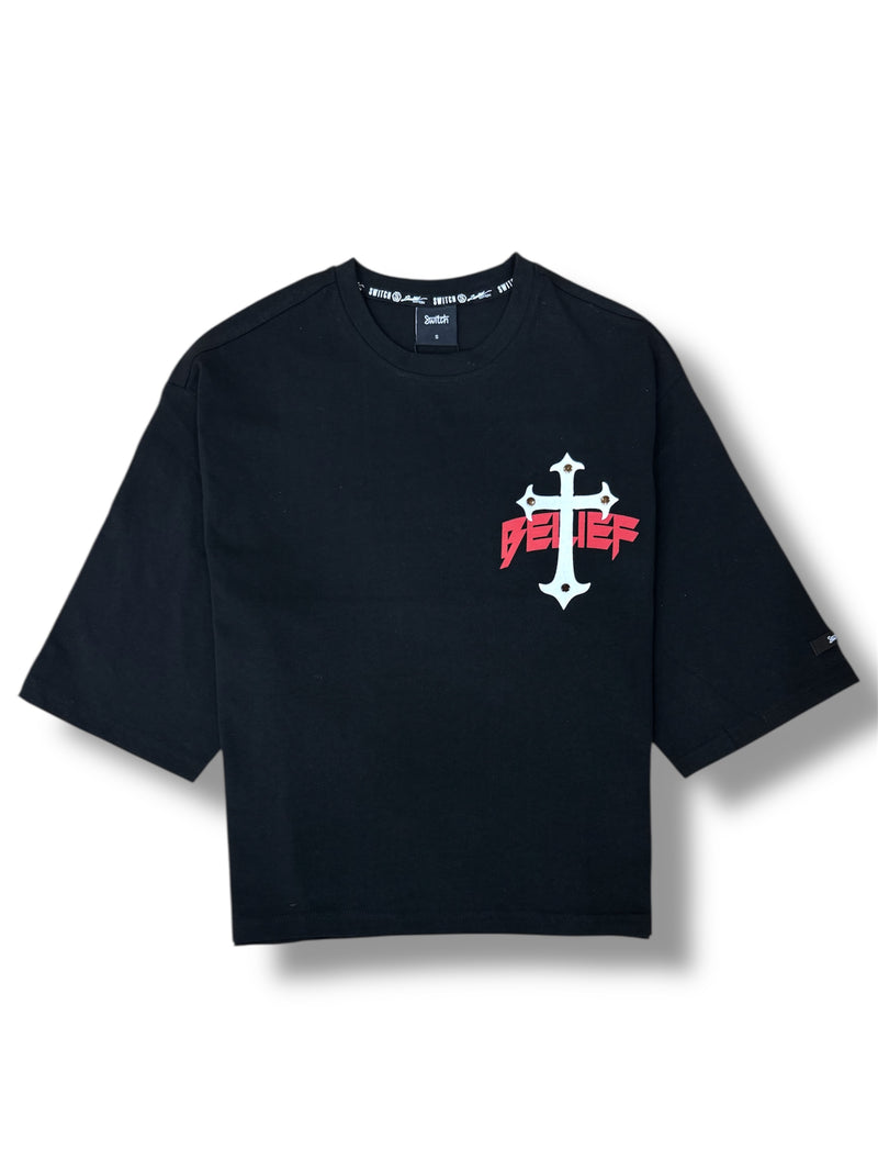 Switch 'Belief' Cropped Tee (Black) SS5120
