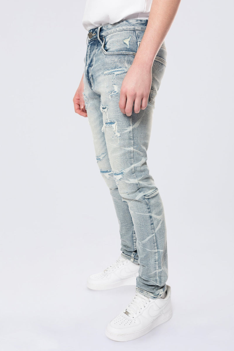 Smoke Rise 'Slim Lightning Effect' Denim (Maxwell Blue) JP24506