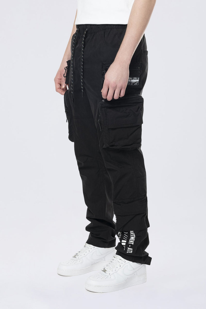 Smoke Rise 'Utility Cargo Windbreaker' Pants (Black) WP24582