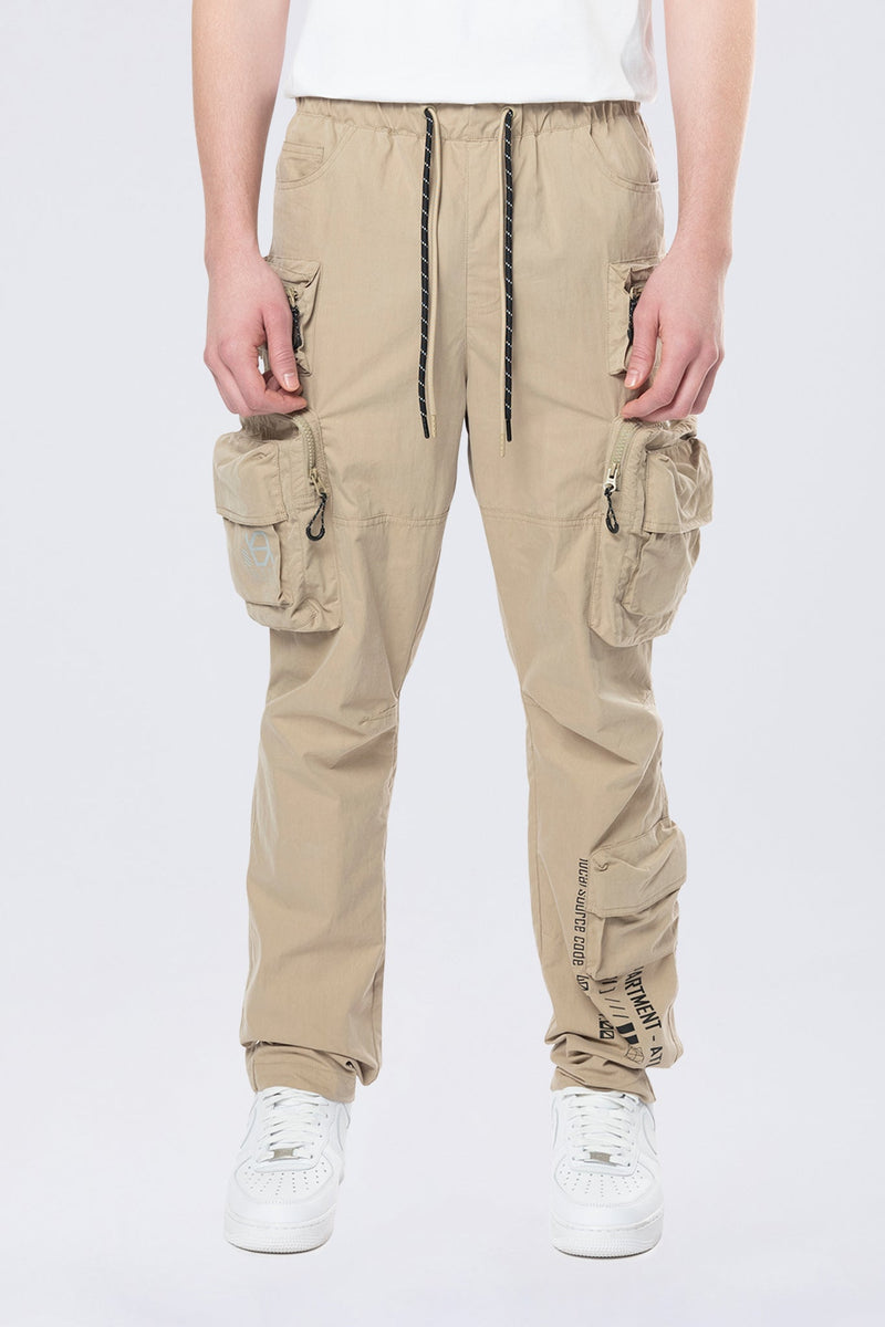 Smoke Rise 'Utility Cargo Windbreaker' Pants (Khaki) WP24582