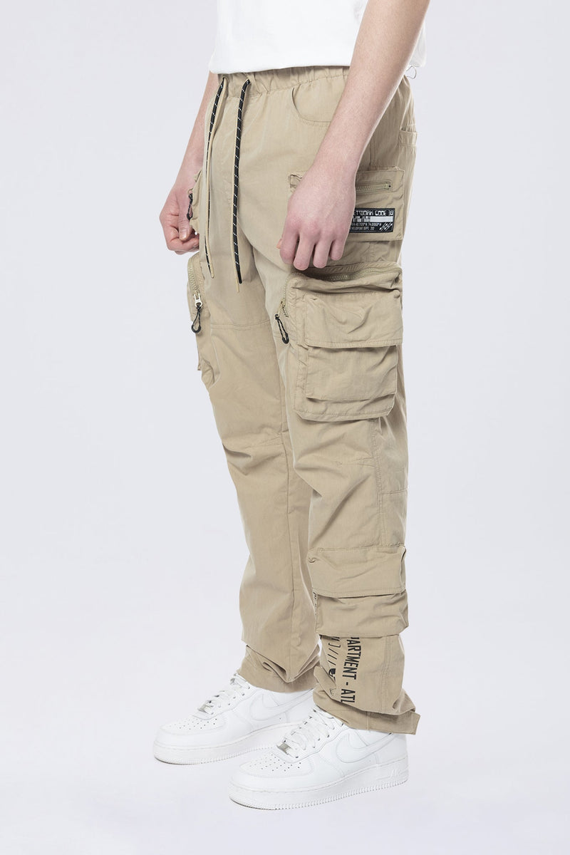 Smoke Rise 'Utility Cargo Windbreaker' Pants (Khaki) WP24582