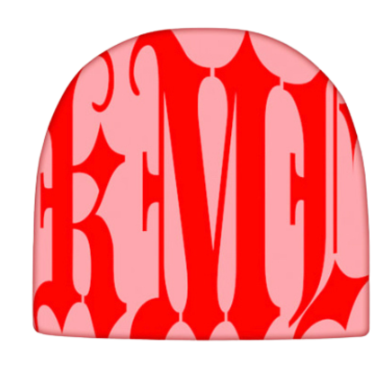 KML 'LOGO' Jacquard Beanie (Pink/Red)