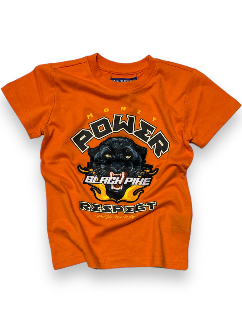 Black Pike Kids 'Panther' T-Shirt (Orange) BS5138 - Fresh N Fitted Inc 2