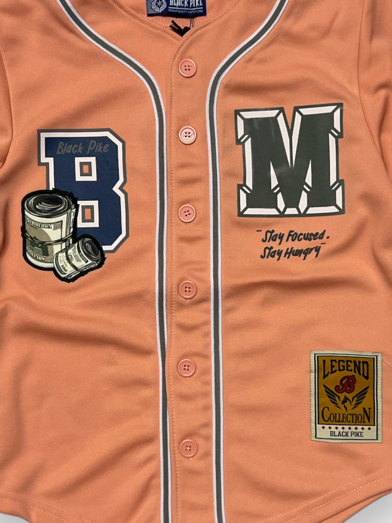 Black Pike Kids 'Bank Roll' Baseball Jersey (Pink) BF3620 - Fresh N Fitted Inc 2