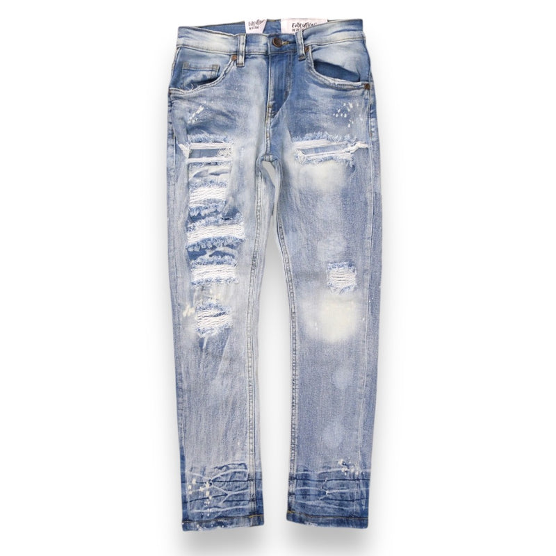 Evolution Kids 'Bleached' Distressed Denim (Ice Blue) EV-33953K