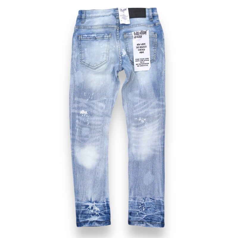 Evolution Kids 'Bleached' Distressed Denim (Ice Blue) EV-33953K