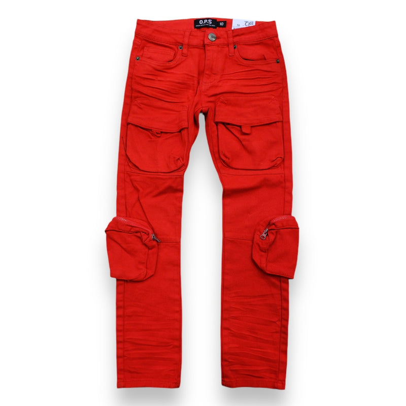 Ops Kids 'Cargo' Utility Pants (Red) OPS1704