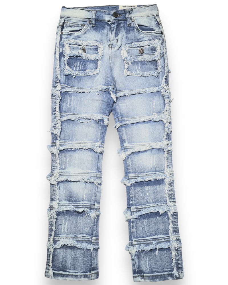 FWRD Kids 'Cargo' Stacked Denim (Ice Blue) FW-33958k