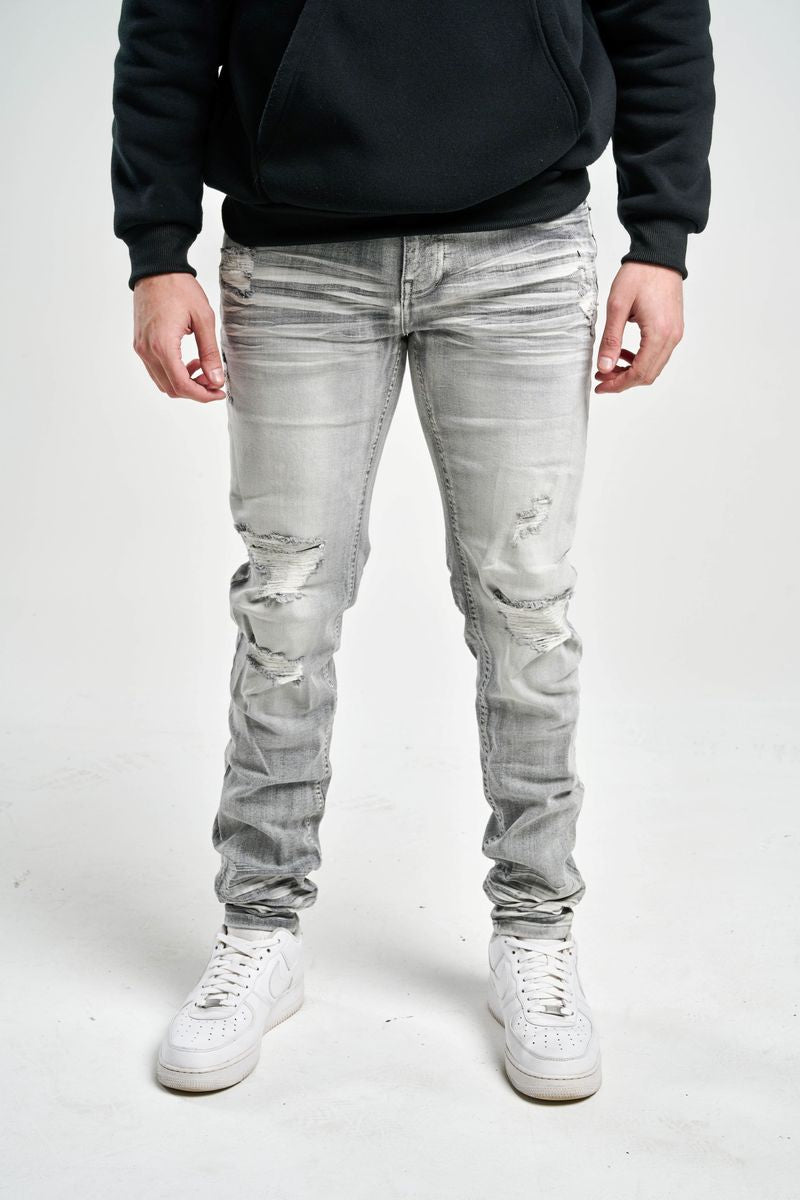 Spark Slim Fit Stretch Denim (Grey) S4403