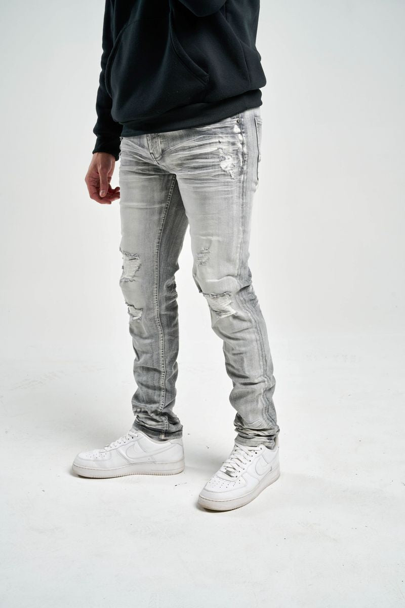 Spark Slim Fit Stretch Denim (Grey) S4403