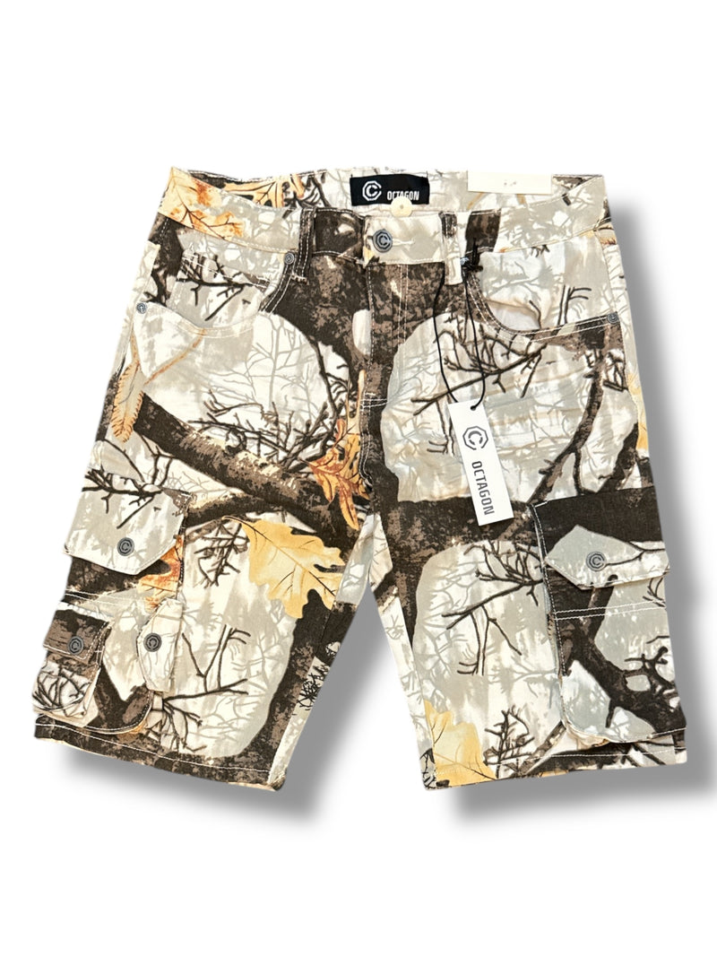 Octagon Men’s 'Multi Cargo' Camo Shorts (White Camo) OT1706S