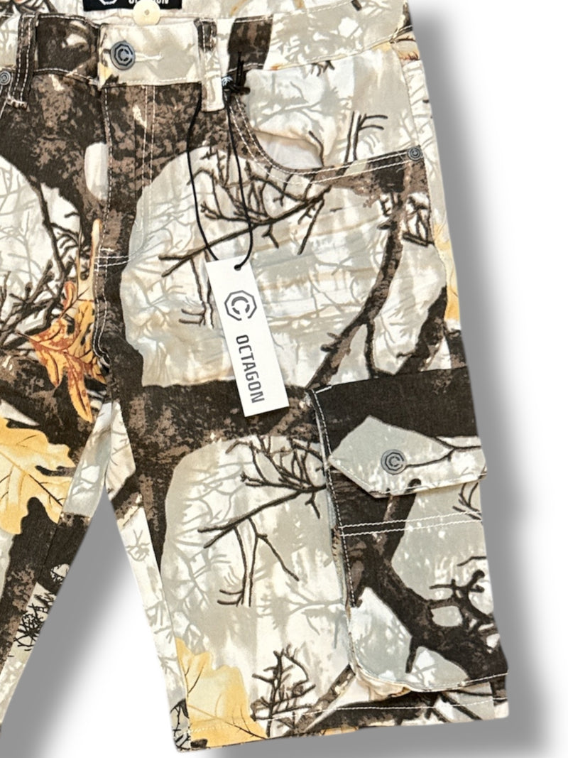 Octagon Men’s 'Multi Cargo' Camo Shorts (White Camo) OT1706S