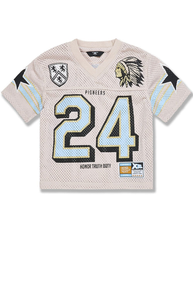 Jordan Craig Kids "Pioneer" Football Jersey (Cream) 8474K - FRESH N FITTED
