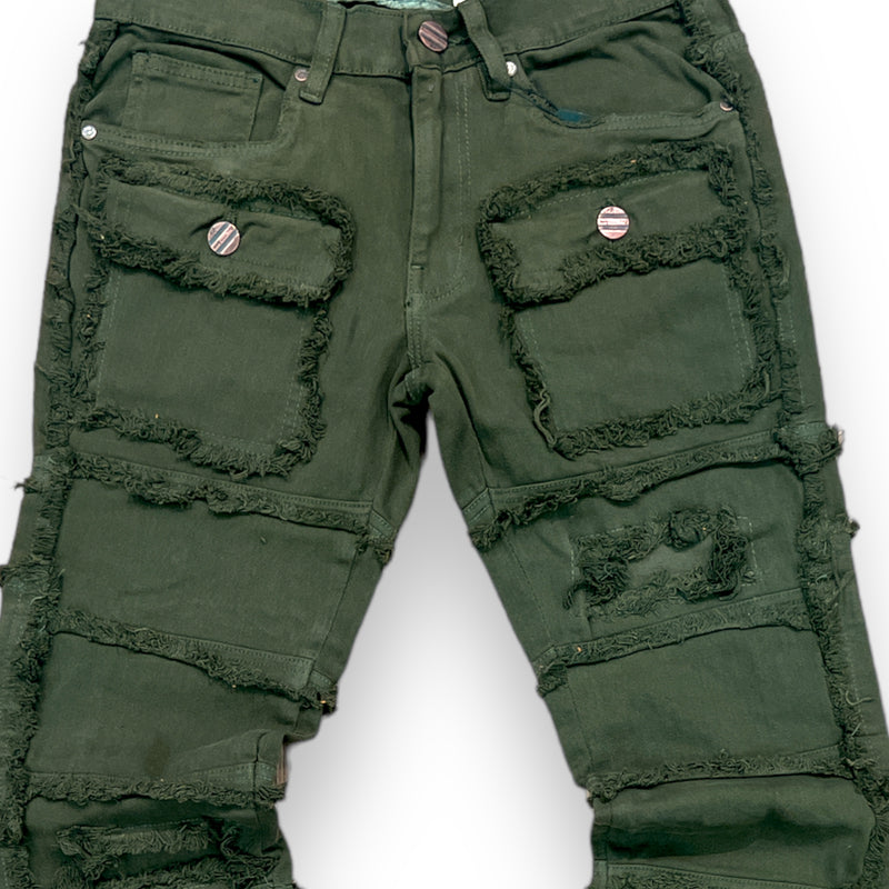 FWRD 'Layers' Stacked Denim (Olive) FW-330044A - FRESH N FITTED-2 INC