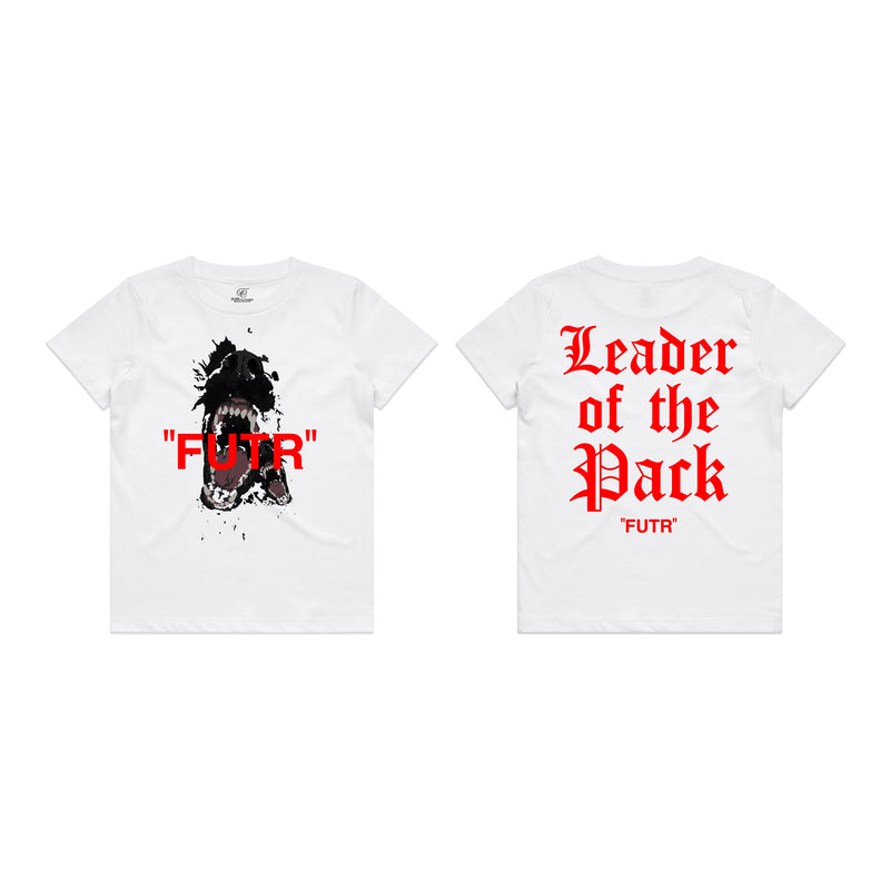 FUTR Kids "Leader Of The Pack" T-Shirt In White - FRESH N FITTED-2 INC