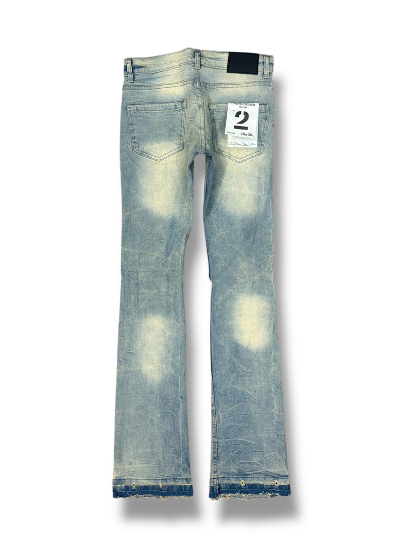FWRD 'Worn Down' Stacked Flare Denim (Ice Tint) FW-33893