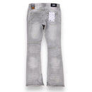 Copper Rivet 'Side Distress' Stacked Denim (Grey) 433077 - FRESH N FITTED