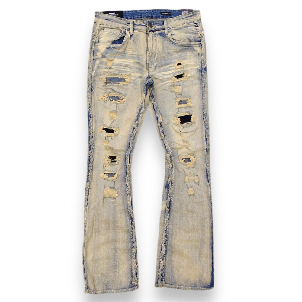 Copper Rivet 'Side Distress' Stacked Denim (DTB) 433077 | FRESH N