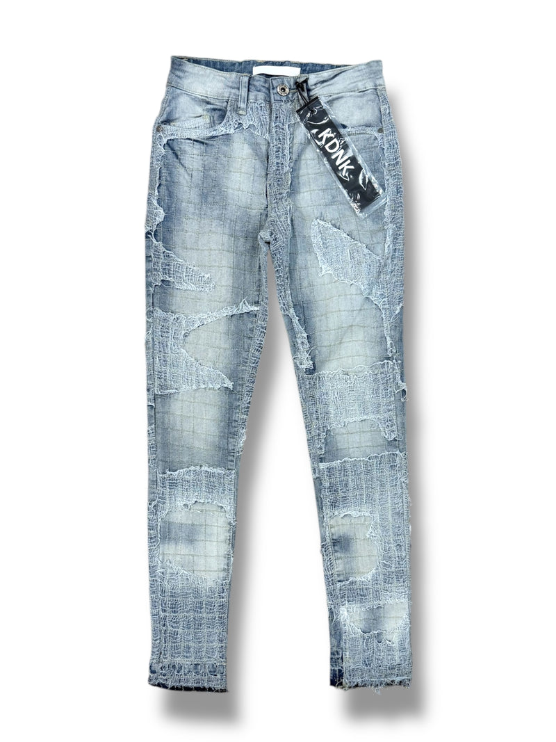 KDNK Lace Patched Denim (Blue) KND4703