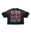 Rare Peace 'SORRY FOR TROTW' Oversized Cropped T-shirt (BK. Black) RT5021 - FRESH N FITTED