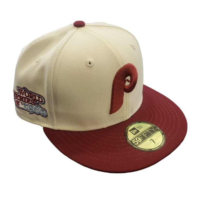 NEW ERA 59Fifty 'Philadelphia Phillies 1980 World Series' Fitted (Cream/Maroon) - Fresh N Fitted Inc