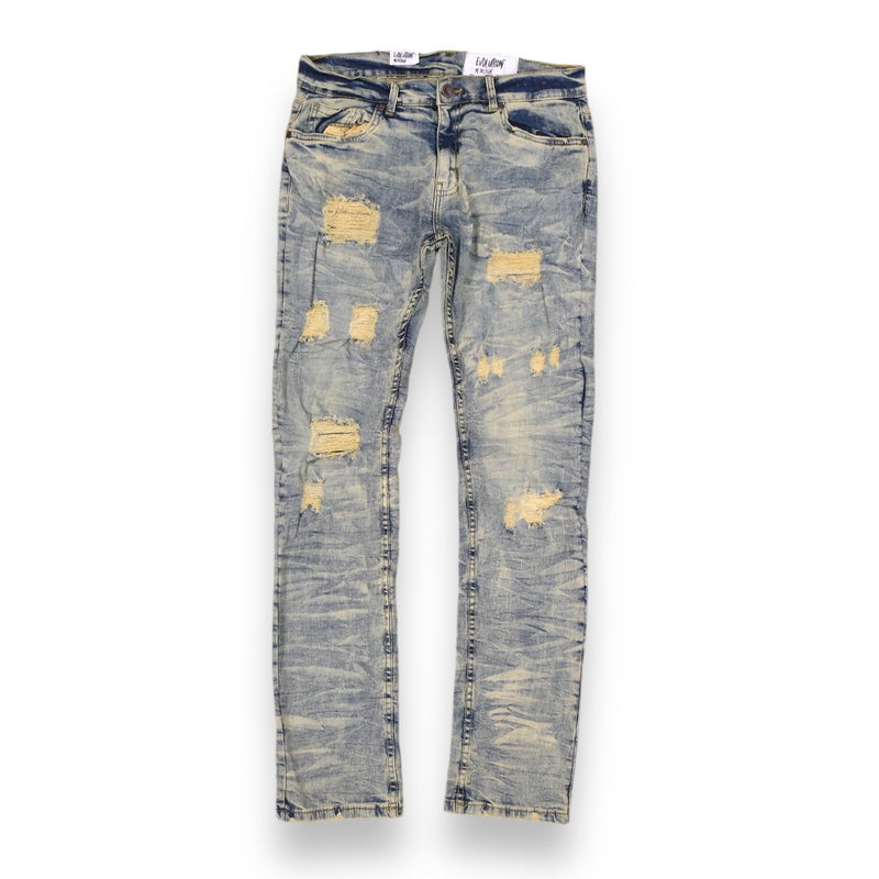 Evolution 'Wild Tiger' Distressed Ripple Denim (Ice Tint) EV-33319