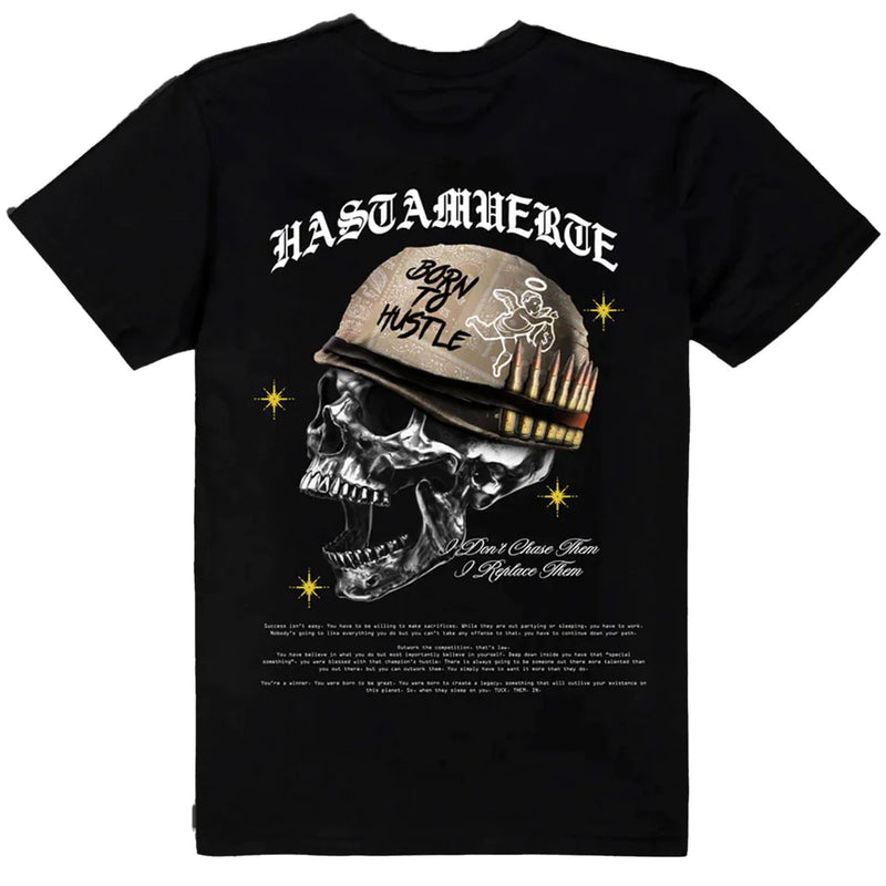 Hasta Muerte 'Born To Hustle War' T-Shirt (Black) - Fresh N Fitted Inc