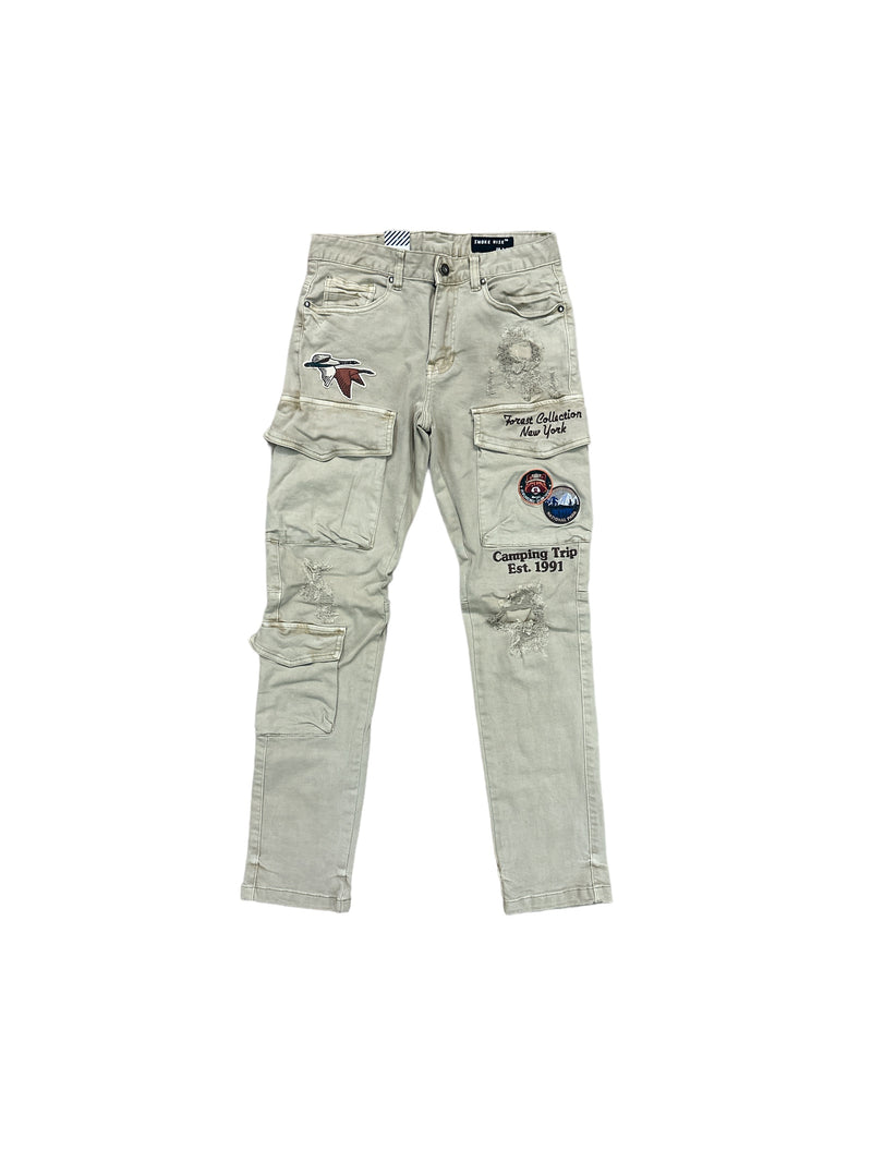 Smoke Rise 'Outdoor Twill Cargo' Pants (Khaki) JP23614 - Fresh N Fitted Inc