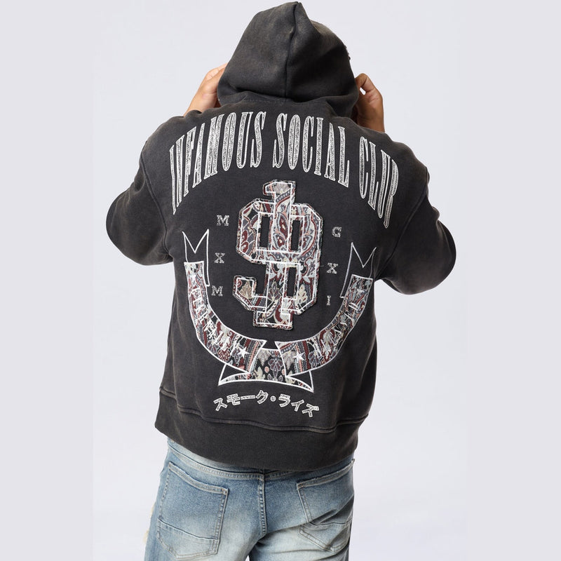 Smoke Rise 'Varsity Tapestry' Hoodie (Black) F024766