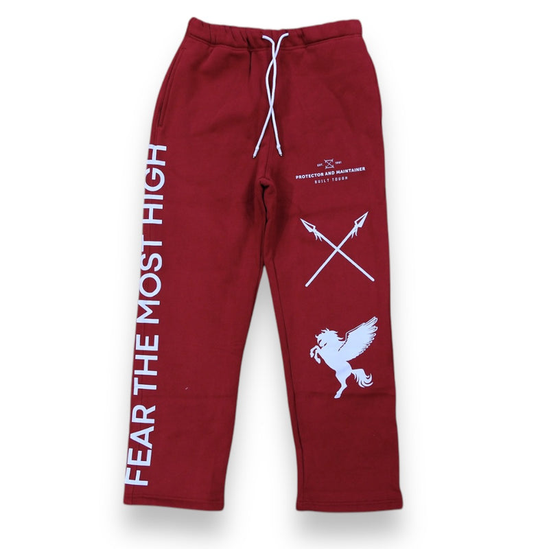 Protector and Maintainer 'BURAQ' Sweats (Maroon/White)