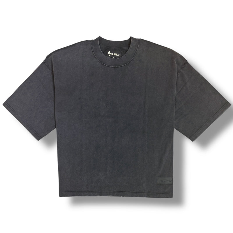 67 ‘BLANK’ Premium Washed Heavyweight Cropped Shirt (Vintage Black)