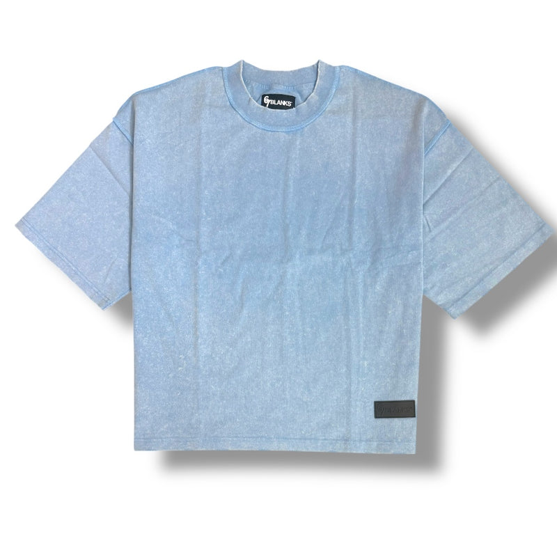 67 ‘BLANK’ Premium Washed Heavyweight Cropped Shirt (Carolina Blue)
