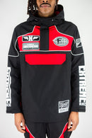 Rebel Minds 'RACING' Nylon Anorak Hoodie (Black/Red) 152-538 - FRESH N FITTED