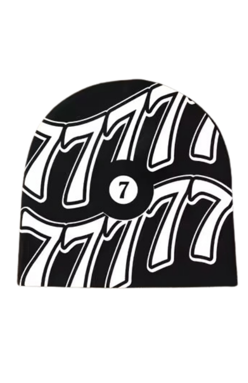 7M 'JACKPOT' Jacquard Beanie (Black/White)