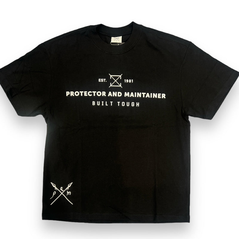 Protector and Maintainer 'Built Tough' T-Shirt (Black & White) - FRESH N FITTED-2 INC