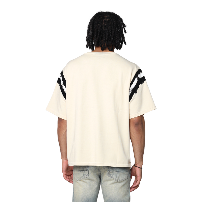 Smoke Rise 'Victory Flocking' Wide Crop Shirt (Wood Ash) KT25578 - FRESH N FITTED