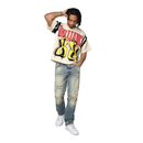 Smoke Rise 'Victory Flocking' Wide Crop Shirt (Wood Ash) KT25578 - FRESH N FITTED