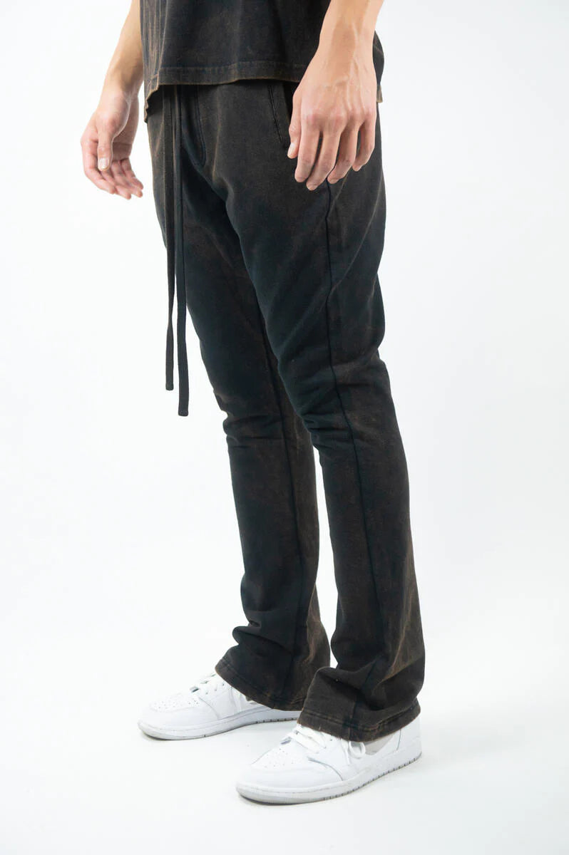 Ring Spun "Acid Washed' Stacked Fleece Pants