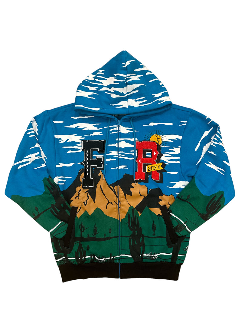 First Row 'Mountain' Zip Up Hoodie - Fresh N Fitted Inc
