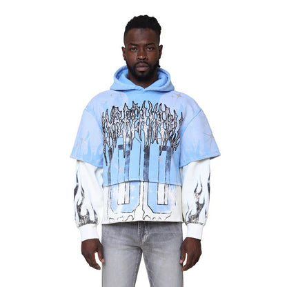 Smoke Rise 'Unbreakable' Cropped Hoodie (Carolina Blue) FO25617