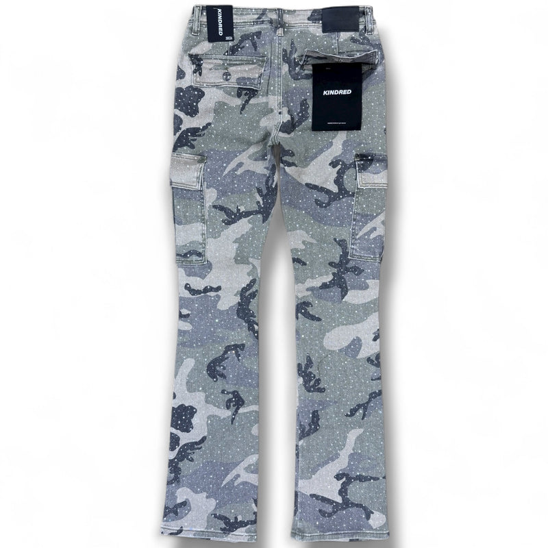 Kind Red 'Rhinestone Camo' Stacked Pants (Green Camo) KD2228