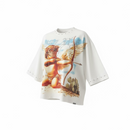 Highly Undrtd 'UN Existence' 3/4 Sleeve Rhinestone Cropped T-Shirt (White) HF5504