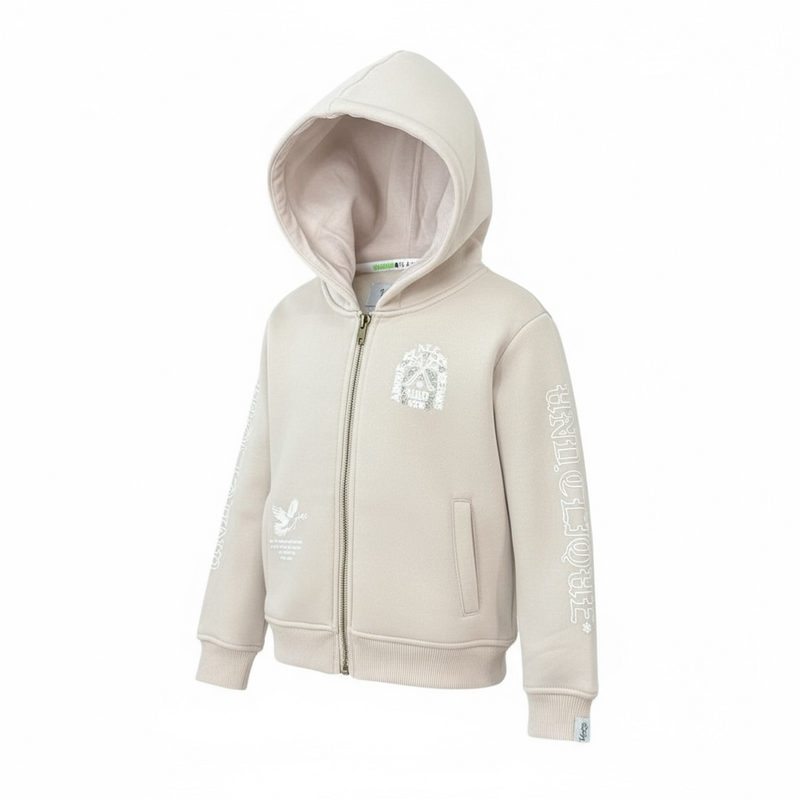 Highly Undrtd Kids 'Above All' Rhinestone Zip Up Hoodie (Pewter) UF5604K