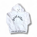 Protector and Maintainer 'ICY' Studded Pullover Hoodie (White/Black) - FRESH N FITTED
