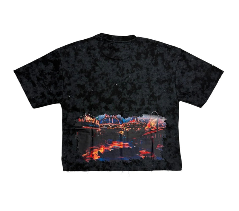 BKYS 'Carnival' Cropped Rhinestone T-Shirt (Black) T1381