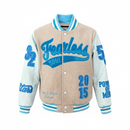 Rebel Minds Kids 'Fearless Soul' Melton Varsity Jacket (H.Grey) 852-B561