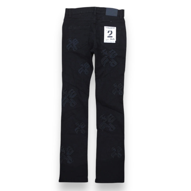 FWRD 'EMB' Stacked Denim (Jet Black) FW-330068A